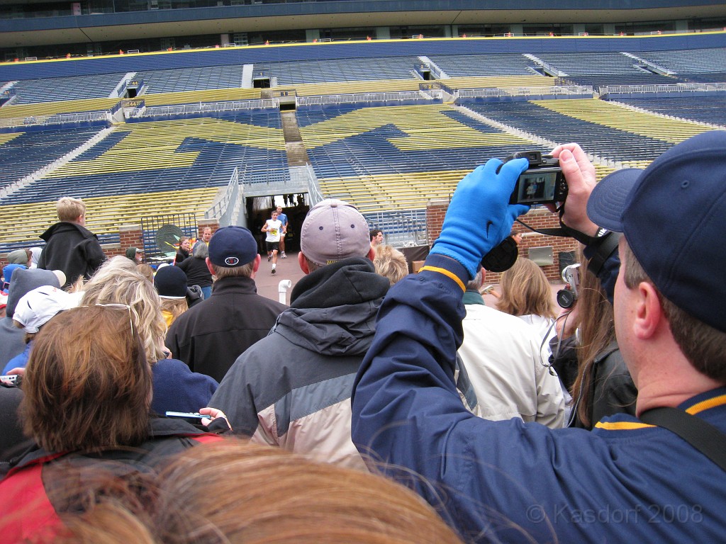 BHGH 2009 0311.jpg - The Big House Big Heat 5 and 10 K race. October 4, 2009 run in Ann Arbor Michigan finishes on the 50 yard line of the University of Michigan stadium.
